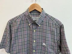 M 100 BURBERRY(バーバリー ) グレー クラシック ノバチェック 半袖 シャツのサムネイル
