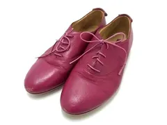 LONGCHAMP ロンシャン レザー レースアップシューズ 表記サイズ 37(約24cm) 靴 シューズ レディース ワインレッド系 DF9387