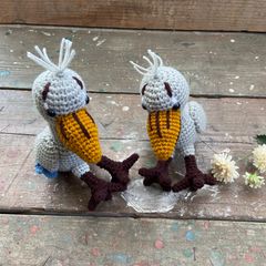 創作ドール　可動式ボディ　ハシビロコウ　編みぐるみ　人形 創作ドール 可動式ボディ ハシビロコウ 編みぐるみ 人形