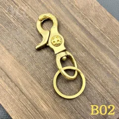 キーホルダー カラビナ キーリング ブラス Brass 真鍮 ハーレーダビットソン Harley Davidson アメカジ ヴィンテージ ライダーファッション シンプル おしゃれ  B02