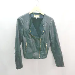 ◇ MICHAEL KORS ジップアップ 裏起毛 シンプル オシャレ 長袖 レザージャケット サイズM ブラック系 レディース E 【1305290008187】のサムネイル