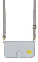 iPhone14 ケース 手帳型 アイフォン14 スマホケース スマホショルダー レザー ストラップ アヒル ワンポイント かわいい 調節可能 130cm  カラー06