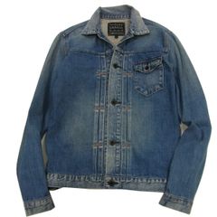 美品 定価26.400円■クロ KURO 1st TYPE デニムジャケット ジージャン VINTAGE WASH ヴィンテージウォッシュ加工 メンズ