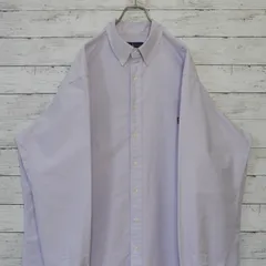 Polo Ralph Lauren ポロラルフローレン 厚手 無地 単色 ポニー刺繍ロゴ オックスフォード 長袖シャツ ボタンダウンシャツ BDシャツ 2XL TALL XXL ライトパープル ラベンダー 20201718