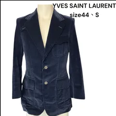 【イヴサンローラン】テーラードジャケット ダブル　ロゴボタン ネイビー　L相当 イヴサンローラン】テーラードジャケット ダブル ロゴボタン