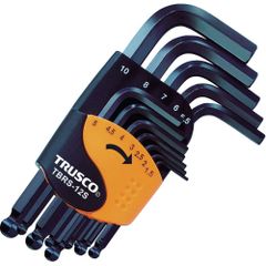 【数量限定】TRUSCO(トラスコ) ボールポイント六角棒レンチセット ショートタイプ 12本組 TBRS-12S