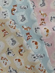 cat × heart　綿麻混合生地　50cmカットクロス AN-00017