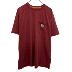 Carhartt ロゴTシャツ XL レッド プルオーバー ビッグサイズ ラグラン 胸ポケット ワンポイント カットソー 古着卸 アメリカ仕入 a704-5864