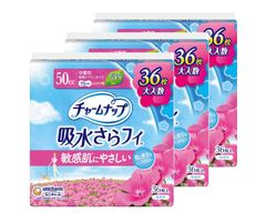 【数量限定】ふんわり肌 中量用 選べるセット枚数 チャームナップ ユニ・チャーム オリジナルポケットティッシュ付き まとめ買い (23ｃｍ 【まとめ買い特典付き】 ３個セット 108 枚)
