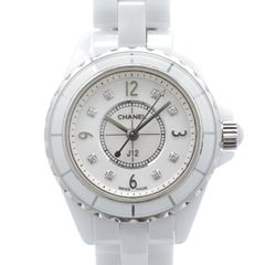 CHANEL シャネル J12 H2570 8Pダイヤモンド 29ミリ クォーツ シェル文字盤 セラミック レディース腕時計 【中古】