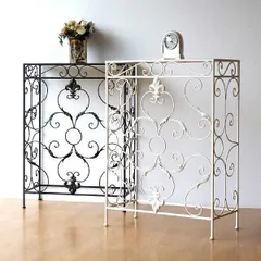 ロココ☆ナチュラルウッド＆ブラックアイアン☆高級ヴィンテージ☆剥離