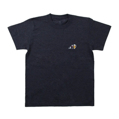 アルコールとわたし ユニセックス Tシャツ Tcollector お酒好き ビール ワイン 日本酒 よれない 透けない 綿 100% 半袖 ダークヘザーネイビー