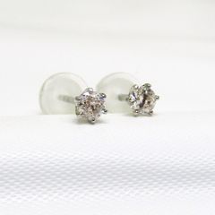 プラチナ　天然ダイヤモンドピアス　0.1カラット