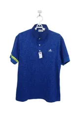 【美品】adidas(アディダス) ポロシャツ 青総柄 メンズ L/G ゴルフウェア 2507-0154 中古