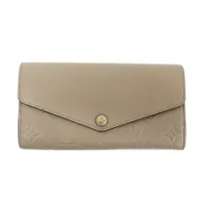 【天白】ルイヴィトン ポルトフォイユサラ モノグラムアンプラント M68708 長財布 二つ折り ベージュ系 GD金具 財布