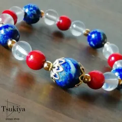 ★スノーフレークラピスラズリのブレスレット★036