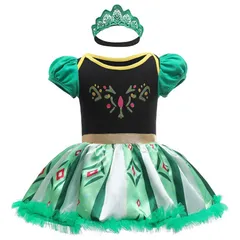 新品　誕生日 プレゼント 可愛い お祝い プリンセスに変身 ヘアバンド付き コスチューム コスチューム ロンパース ハロウィン 女の子 ドレス ドレス 子供 子供 ワンピース キッズ 用 ベビー お姫様 プリンセス [Formemory]