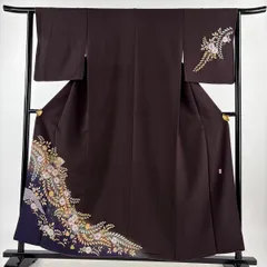 【辻ヶ花】正絹　訪問着　ちりめん　袷 辻が花 絞り 訪問着 正絹 袷 緑 黄緑 白 威光茶 1247 | kimono