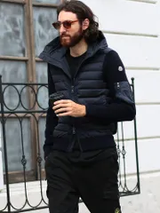 モンクレール メンズ ニットダウン MONCLER ダウンジャケット パーカー フード ニット コンビ ネイビー CARDIGAN アウター ブルゾン MC9B50800A9340 (ネイビー(777))