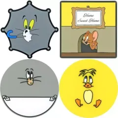 【中古】コースター 全4種セット ラバーコースター 「Happyくじ トムとジェリー TOM and JERRY FUNNY ART! 3」 D賞