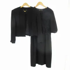 caliandro オンワード樫山 ブラックフォーマル 喪服 ジャケット ワンピース ロング 半袖 2点セット 刺繍 9号