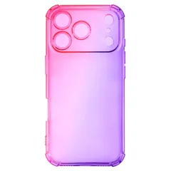 iPhone17 Pro ケース グラデーション 耐衝撃 ソフト ケース 【Color】ピンク・パープル