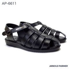 アーノルドパーマー AP6611 ブラック 黒 日本製 メンズ ドライビング サンダル ストラップ バックベルト 亀サンダル 本革 オフィス 事務所 会社 靴 履物 男性用 黒いバックベルトサンダル ドライバー 運転手 さんだる