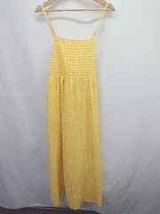 ◇ ⊂ チャオパニックティピー チェック柄 - 膝下丈 ギンガムチェックキャミワンピース サイズF イエロー系 レディース E  【1507280000892】