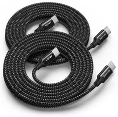 【人気商品】Pro Max iPhone16/15 高耐久ナイロン ケーブル Plus、MacBook USBC USBC to Pro、iPad 100W/5A急速充電 PD対応 2本】長い Pro、Pixel等Type-Cデバイスに対応 ケーブル【3M C