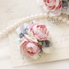プチ・ローズのフォーマルコサージュ -powder pink