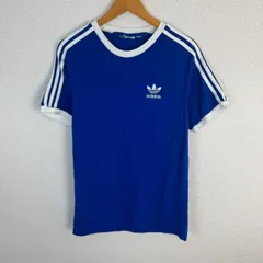 adidas originals アディダスオリジナルス Tシャツ スリーストライプス トレフォイル ブルー レディース 古着 スポーツMIX