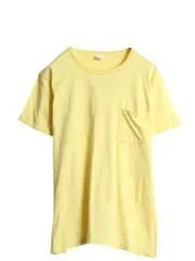 【お得なクーポン配布中!】 80s USA製 ポケット付き 無地 半袖 Tシャツ メンズ L 小さめ M 程/ ヴィンテージ シングルステッチ クルーネック カットソー 耳付き ポケT