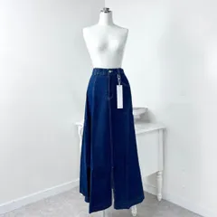 新品 デニム ロングスカート プリーツ レディース インディゴブルー スカート デニムスカート オールシーズン プリーツ おしゃれ 可愛い