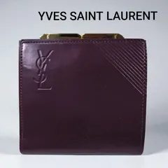 【美品】イヴサンローラン 二つ折り財布 カサンドラ YSLロゴ がま口 箱付き 希少レア 美品 イヴ・サンローラン YSL 二つ折り 財布 がま口