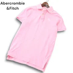 Abercrombie&Fitch アバクロンビー＆フィッチ 春夏 トナカイ刺繍★ 半袖 鹿の子 ポロシャツ Sz.L メンズ ピンク