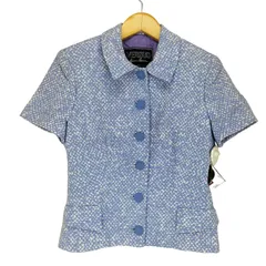 ジャンニヴェルサーチ GIANNI VERSACE VERSUS 80S シアサッカー 半袖ジャケット レディース  28/42のサムネイル