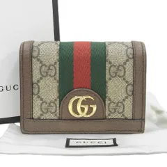 【本物保証】 箱・布袋付 超美品 グッチ GUCCI オフィディア GGミニウォレット 523155 0416 シェリーライン コンパクトウォレット 折財布