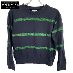 DRIES VAN NOTEN ドリスヴァンノッテン グリーンラメボーダー スウェット カットソー XS