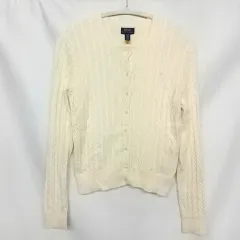 POLO RALPH LAUREN ポロ ラルフローレン ミニケーブルコットンカーディガン ウォームホワイト XL(16) 〇◇☆