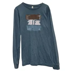 BELLA＋CANVAS 長袖 プリントTシャツ M ブルー系 プルオーバー ロンT ロングTシャツ 薄手 古着卸 アメリカ仕入 a703-5270