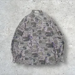 VAGIIE アート デザイン 総柄 レーヨン系 長袖 ボックスシャツ 46