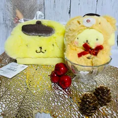 【2点】サンリオ ポムポムプリン ラテクマ マスコットホルダー&ポーチ