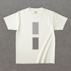 和柄Tシャツ　小紋 よろけ縞 -墨・円-