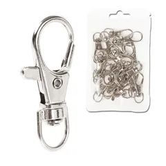JoyWave ナスカン 内径8mm シルバー 20個 鉛検査済み 国内検品 レバー 回転式 金具 ストラップ