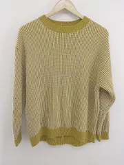 ◇ LOWRYS FARM ローリーズファーム ストライプ 長袖 ニット セーター サイズF マスタード系 マルチ レディース E  【1303140024523】