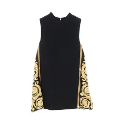 ヴェルサーチ VERSACE ワンピース BAROCCO バロッコ ミニドレス ブラック/黄色い レーヨン ワンピース レディース Used Aのサムネイル