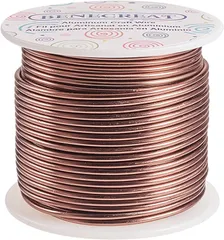 BENECREAT 全長30m線径2mmアルミワイヤー アルミ線 アクセサリー ビーズ手芸 アーティスティック クラフト(ブラウン,  2mm)