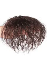 HIYE 部分ウィッグ 100%人毛 ヘアピース トップヘアピース カール ショート ウィッグ 女性用 ファッション 使いやすい 軽量 通気性 ポイントウィッグ 医療用 白髪隠れ 脱毛症 薄毛隠し (自然色)
