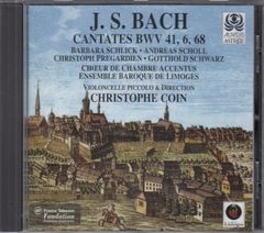 [CD/Astree]バッハ:カンタータ「わがもとにとどまれ、はや夕べとなれば」BWV6&カンタータ「イエスよ、いまぞたたえられん」BWV41他/バルバラ・シュリック(s)&アンドレアス・ショル(c-t)他&C.コワン&アンサンブル・バロック・ド・リモージュ