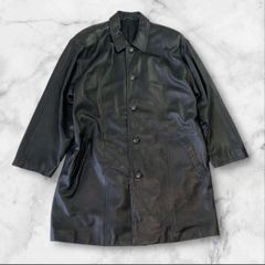 80s レザーコート カーコート ロング ベルト付き ダブル ドイツ警察
